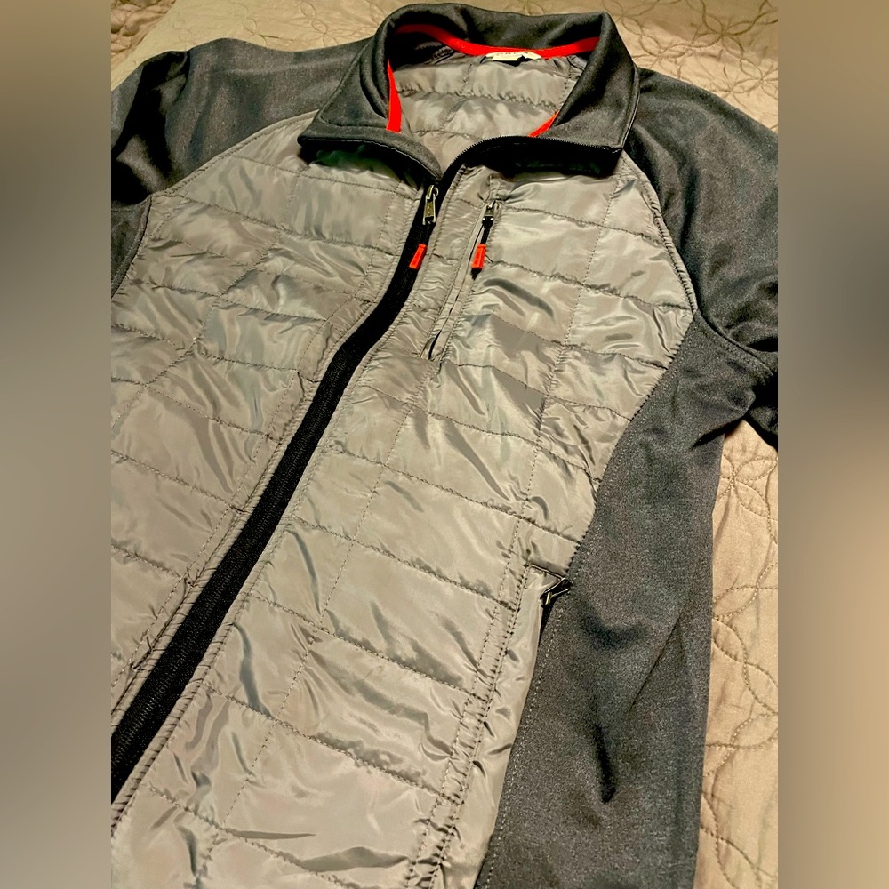 Orvis Full Zip Pullover Jacket Classic Collection Quilted Gray Mens Size Large